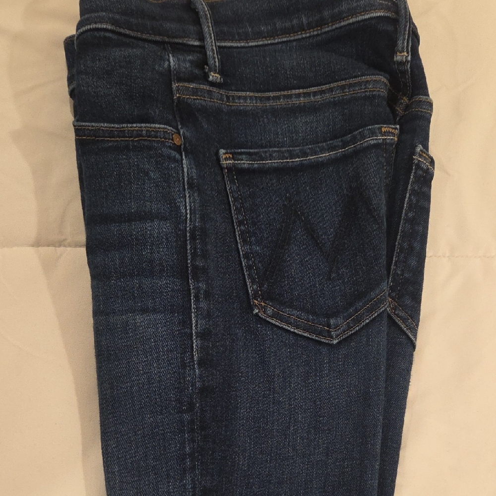 MOTHER The Insider Ankle Jeans in Deep Indigo